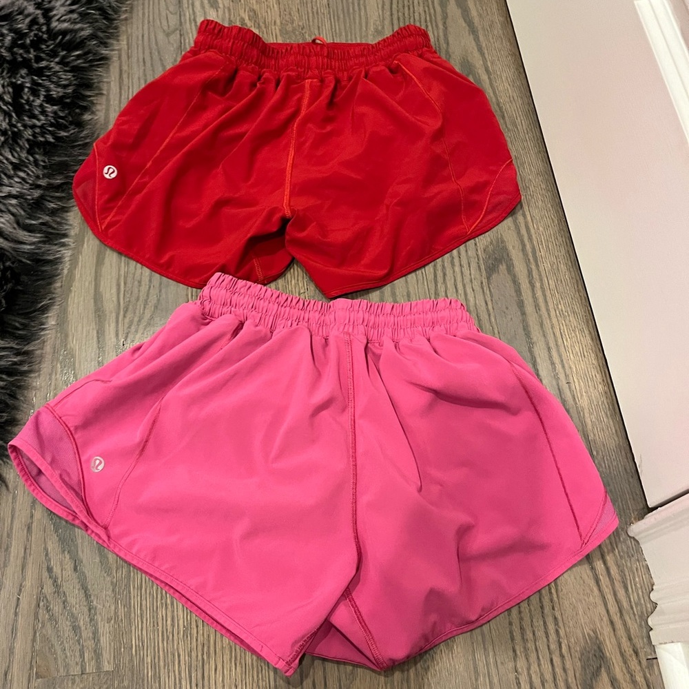 Two pairs of Lululemon hottie women’s shorts like new